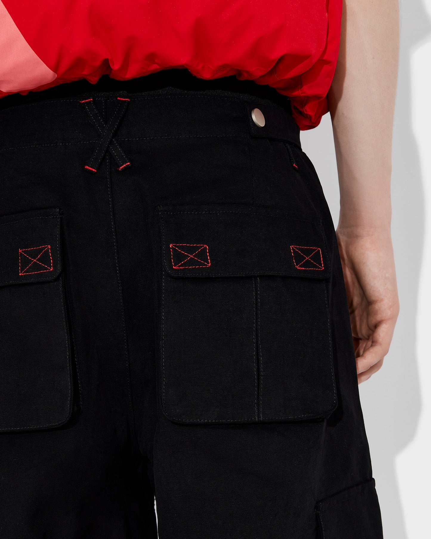 Black Skeleton Cargos (Red Rhinestone Logo)