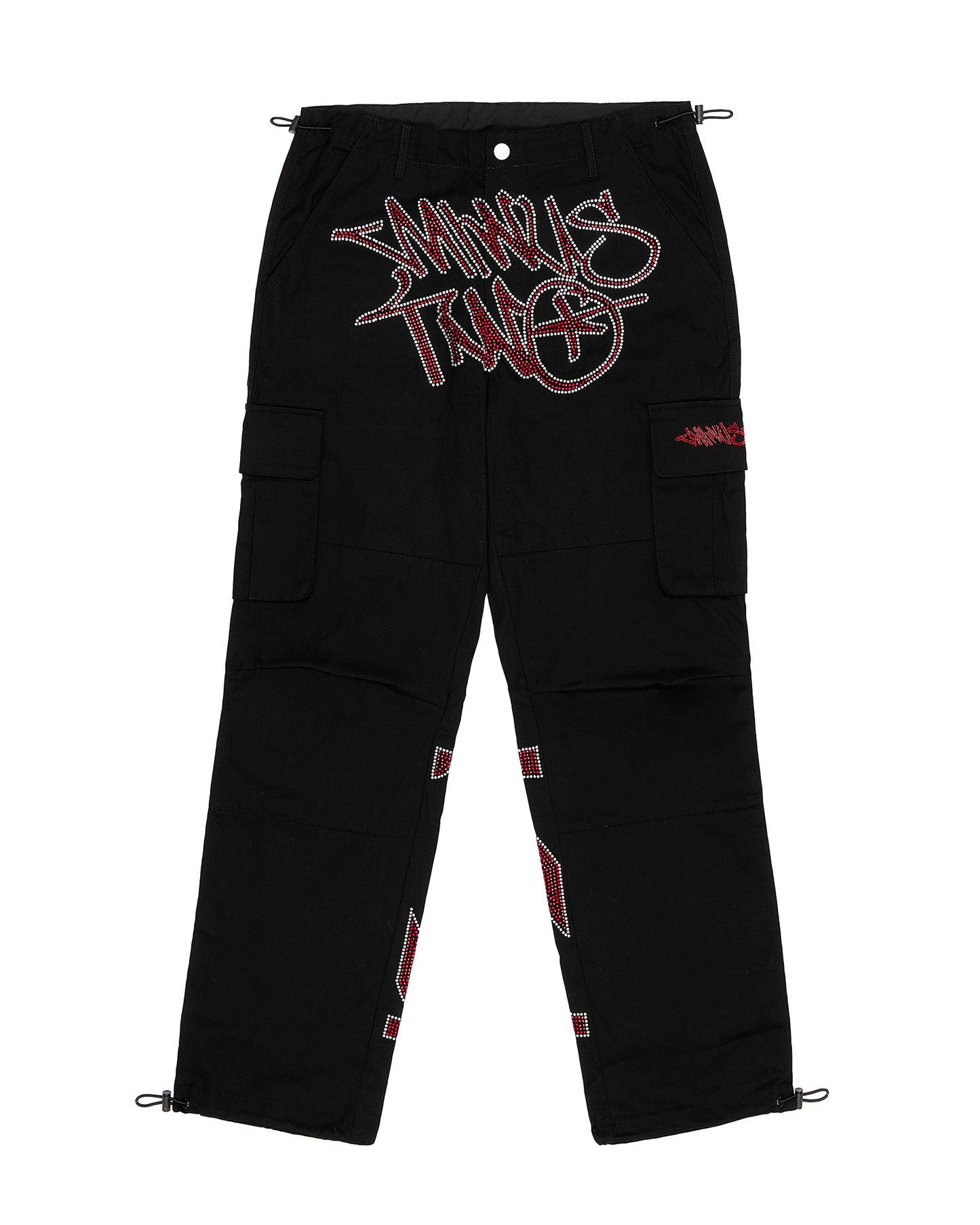 Schwarze Graff Cargos (rotes Strass-Logo)